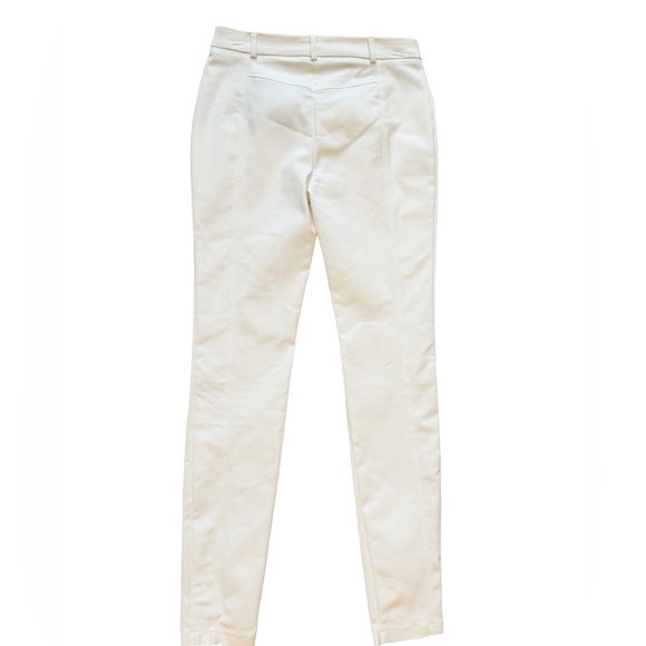 Marciano Los Angeles Ivory Pants Sz XS Exposed Gold Accent Zippers Cotton Blend - Picture 2 of 9
